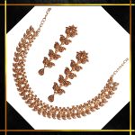 Touchstone Hollywood Glamour crystals rhinestones paisley motif grand jewelry necklace in antique gold or white tone for women - Image 7